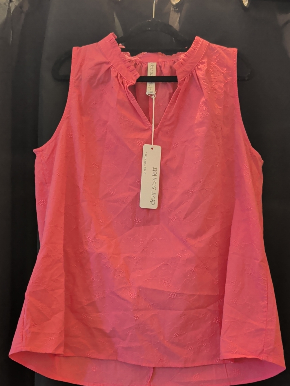 Dear Scarlett Bright Pink Sleeveless Eyelet Camisole